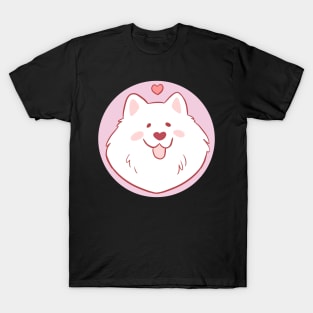 Cute Samoyed with a heart illustration T-Shirt